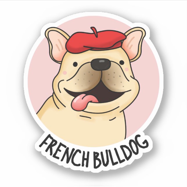 Fransk Bulldog Rolig hund Pun Klistermärken (Framsida)