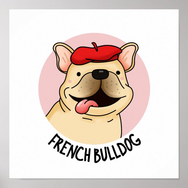 Fransk Bulldog Rolig hund Pun Poster (Framsidan)