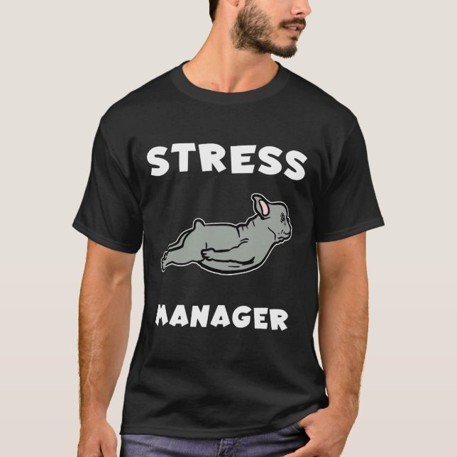 Fransk Bulldog-Roligt T Shirt (Framsida)