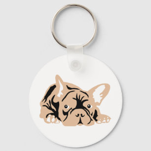 Fransk Bulldog rose Nyckelring