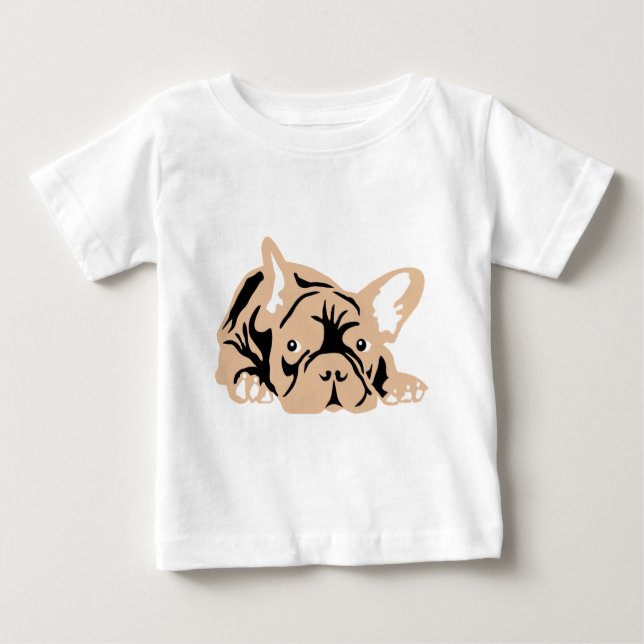 Fransk Bulldog rose T Shirt (Framsida)