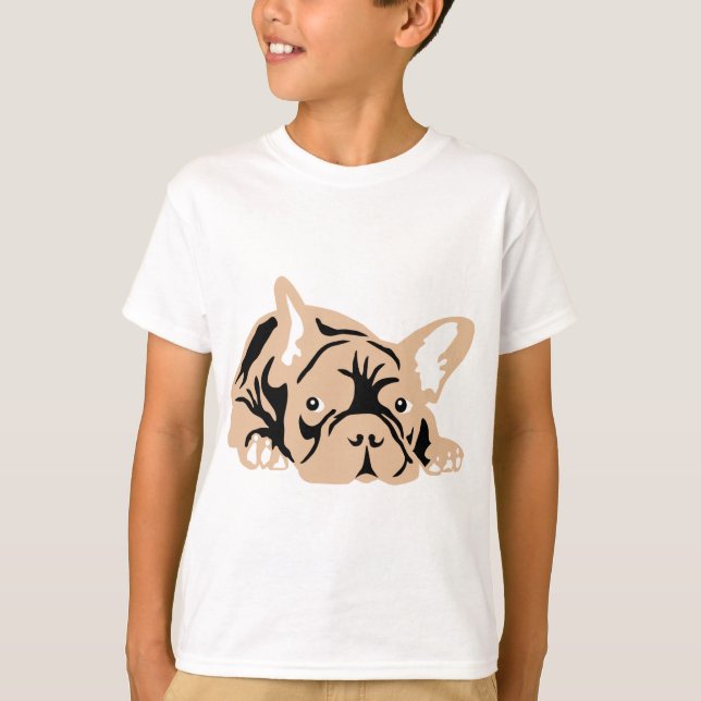 Fransk Bulldog rose T Shirt (Framsida)