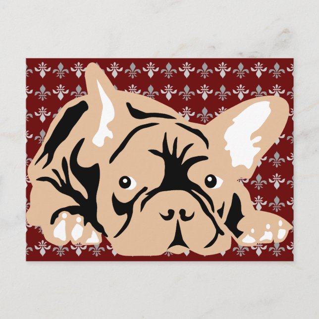 Fransk Bulldog rose Vykort (Framsida)