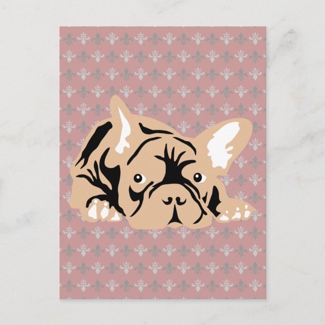 Fransk Bulldog rose Vykort (Framsida)