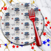 Fransk Bulldog Rött vitt blått Whimsical Patriotic