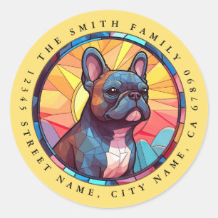Fransk Bulldog Round Stickers Runt Klistermärke