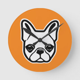 Fransk Bulldog Rund Klocka