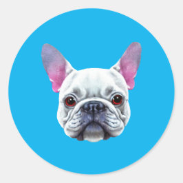 Fransk Bulldog Runt Klistermärke