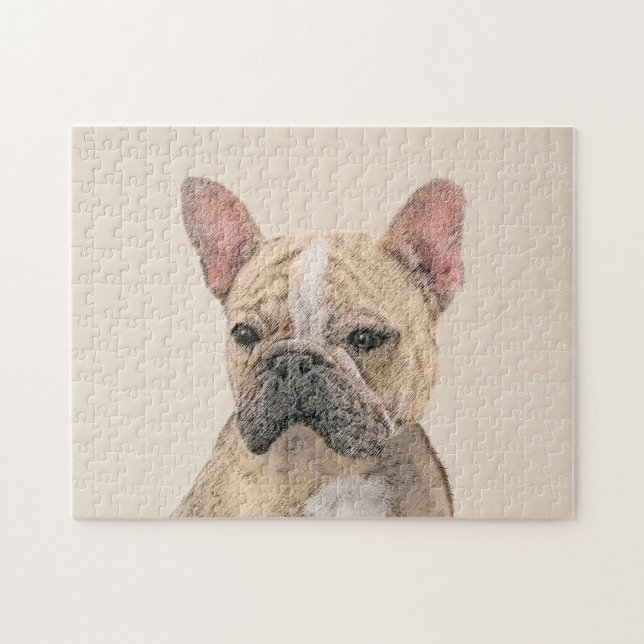 Fransk Bulldog (Sable) Målning - Söt Original Do Pussel (Horisontell)
