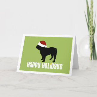 Fransk Bulldog Santa Hat Helgkort