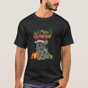 Fransk Bulldog Santa Hat Julgran Ljus Boy Boy T Shirt
