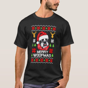 Fransk Bulldog Santa Hat Ugly jul Sweater Ho T Shirt