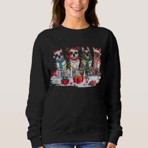 Fransk bulldog Santa hatters från jul T Shirt