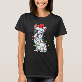 Fransk Bulldog Santa Julgran Ljus Julafton Gi T Shirt