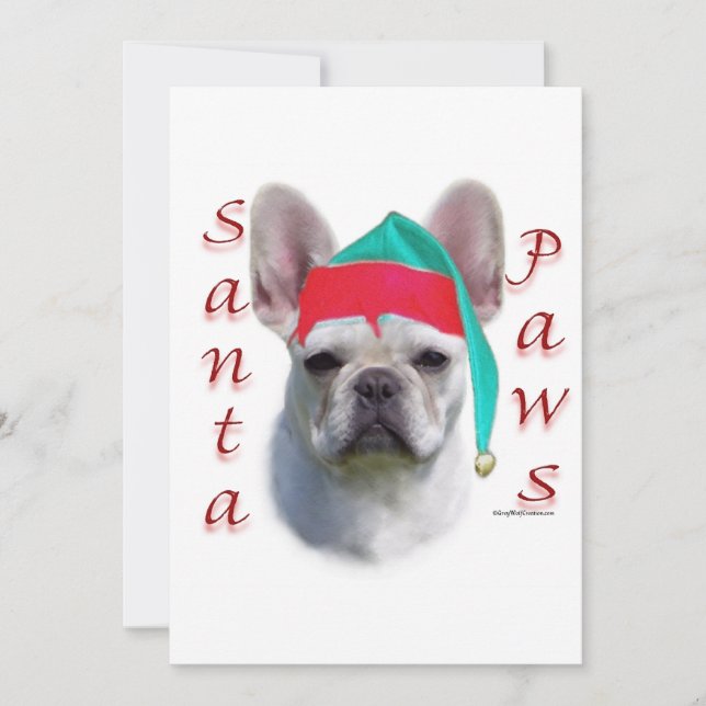 Fransk bulldog Santa tassar Tack Kort (Framsida)