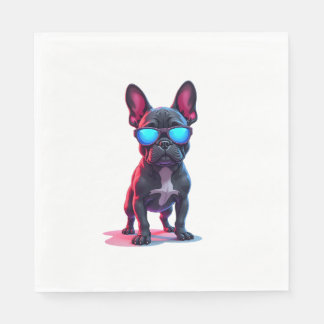 Fransk Bulldog SciFi Wearing Coola Sunglasses Pappersservett