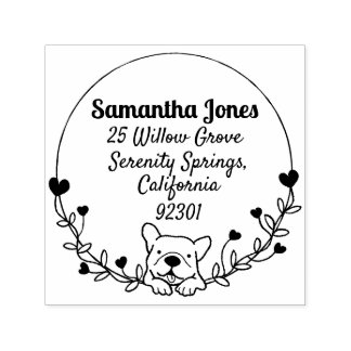 Fransk bulldog Self Inking Rubber Frimärke Självfärgande Stämpel