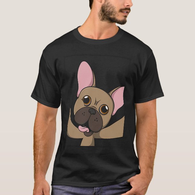 Fransk Bulldog Selfie Animal Hund för ett hundägar T Shirt (Framsida)