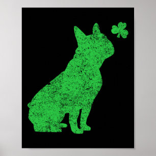 Fransk Bulldog Shamrock St patricks day Frenchie D Poster