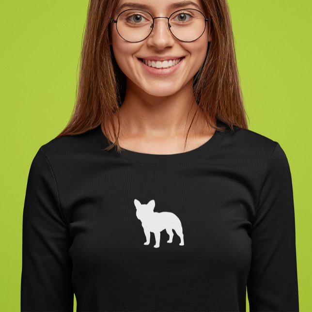 Fransk Bulldog Silhouette | Frenchie Hund älskare T Shirt (Skapare uppladdad)