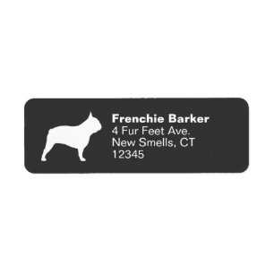 Fransk Bulldog Silhouette Frenchie Hund Profile Returadress Etikett