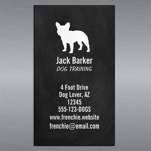 Fransk Bulldog Silhouette | Frenchie Pet Hund Visitkortmagnet (Skapare uppladdad)