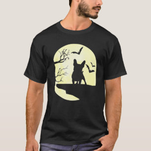 Fransk Bulldog Silhouette i Fladdermöss med full m T Shirt