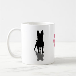 Fransk Bulldog Silhouette med Personlig Tass Kaffemugg