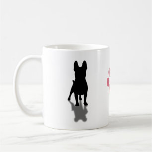 Fransk Bulldog Silhouette med Personlig Tass Kaffemugg
