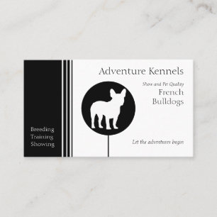 Fransk Bulldog Silhouette Modern Black and White Visitkort