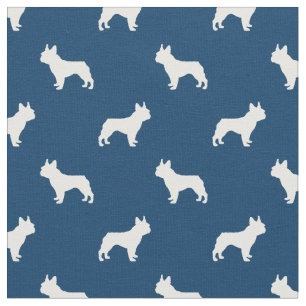 Fransk Bulldog silhouette navy blue Tyg