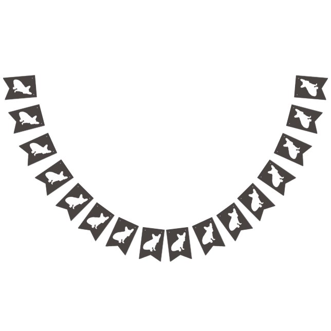 Fransk Bulldog Silhouette Party Vimplar (Alla)