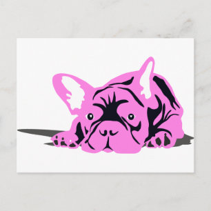 Fransk Bulldog Silhouette Vykort