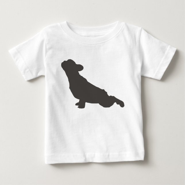 Fransk Bulldog Silhouette Yoga Pose T Shirt (Framsida)