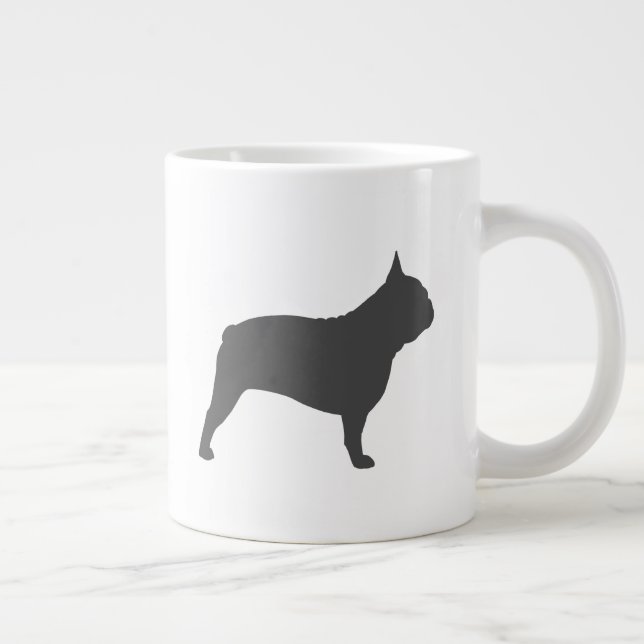 Fransk Bulldog Silhouettes Frenchie Hundar Jumbo Mugg (Höger)