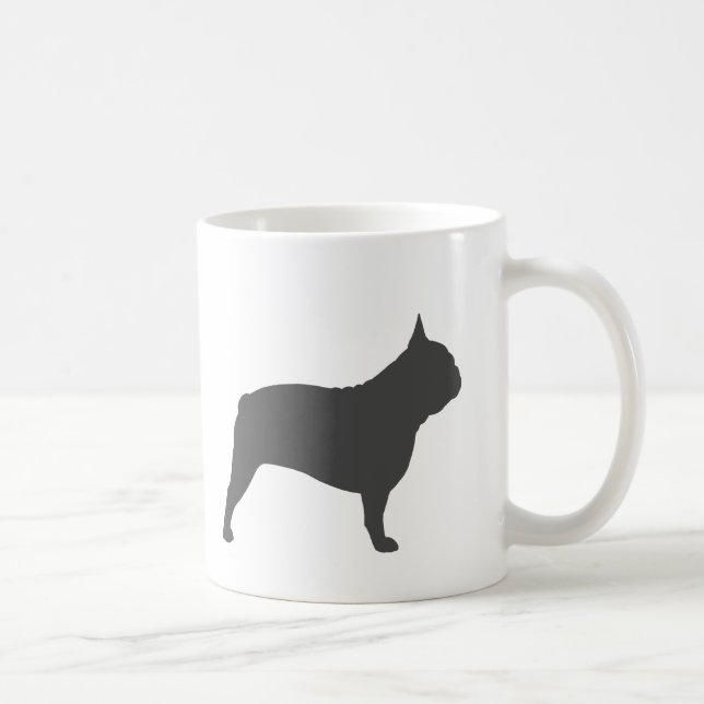 Fransk Bulldog Silhouettes Frenchie Hundar Kaffemugg (Höger)