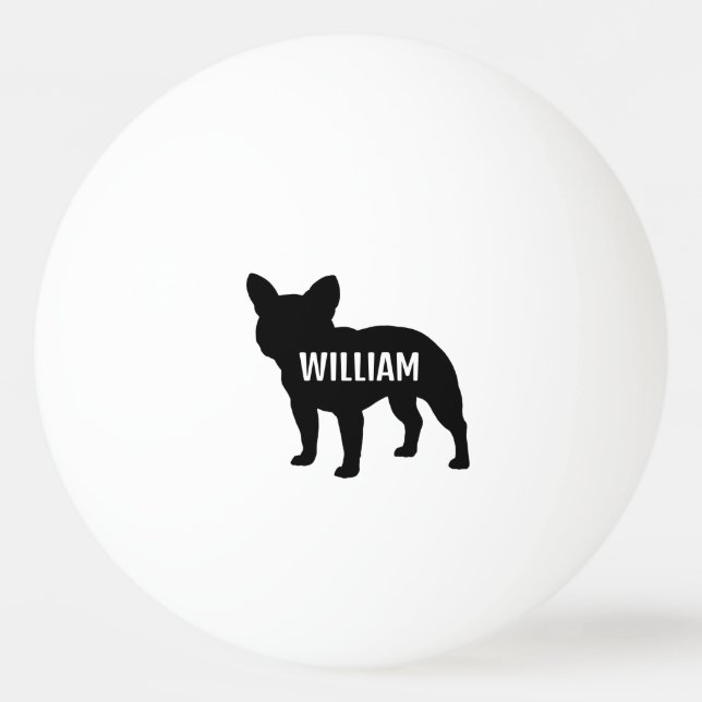 Fransk Bulldog Siluett Pingisboll (Framsidan)