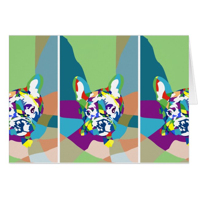 Fransk Bulldog sitta Hälsningskort (Framsidan Horizontal)