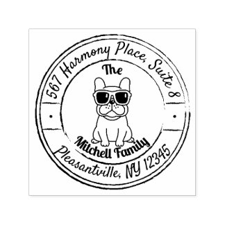 Fransk Bulldog Självfärgande Stämpel