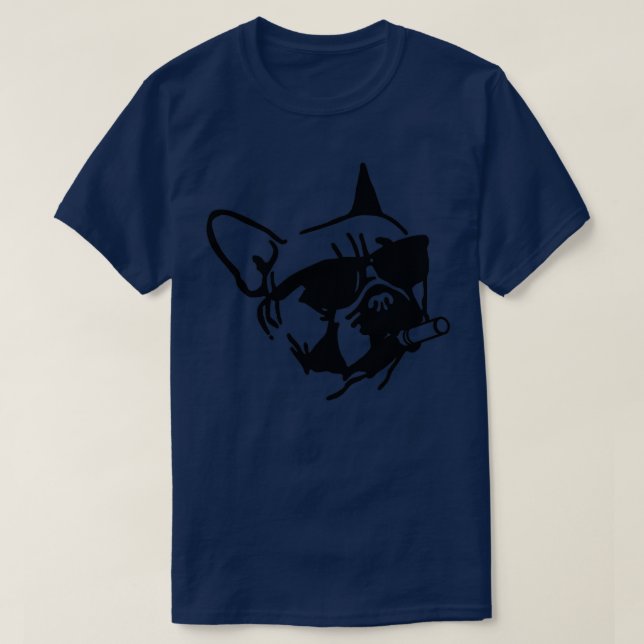 Fransk Bulldog Smoking Cigar T Shirt (Design framsida)