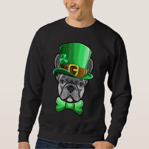 Fransk Bulldog St patricks day Boys Kids Manar Lep Lång Ärmad Tröja