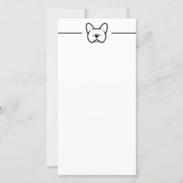 Fransk Bulldog stationär notecard Tack Kort