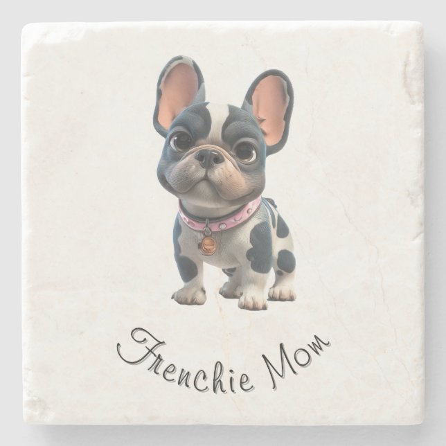 Fransk Bulldog Stenunderlägg (Framsidan)