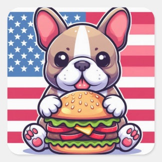 Fransk Bulldog Sticker Fyrkantigt Klistermärke