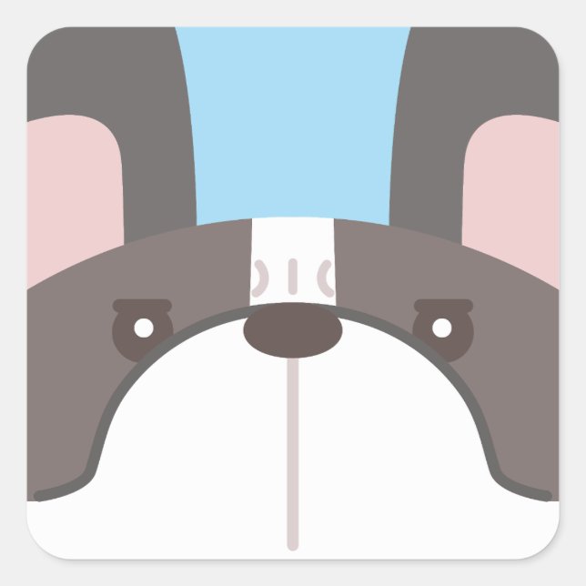 Fransk Bulldog Sticker Fyrkantigt Klistermärke (Framsida)