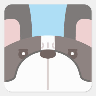 Fransk Bulldog Sticker Fyrkantigt Klistermärke