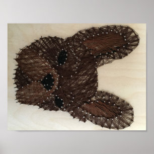 Fransk Bulldog String Art Poster