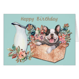 Fransk Bulldog Surprise Birthday Hälsningskort