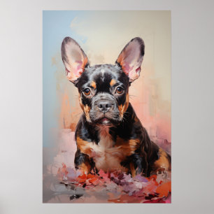 Fransk Bulldog svart och beigefon Poster