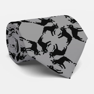 Fransk Bulldog svart-vit Slips